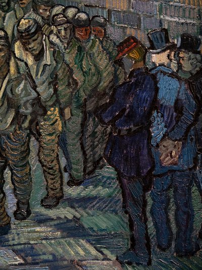 El Patio de la Prisión (detalle) de Vincent van Gogh