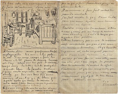 El dormitorio, Carta a Paul Gauguin desde Arles, miércoles, 17 de octubre de 1888 de Vincent van Gogh