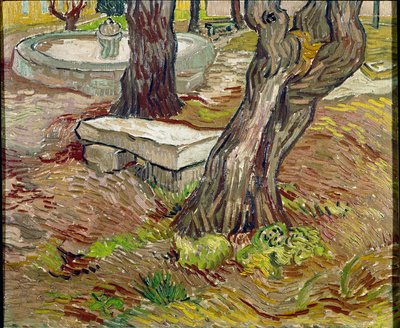 El parque del asilo de Saint Paul en Saint-Rémy o Banco de Piedra de Vincent van Gogh