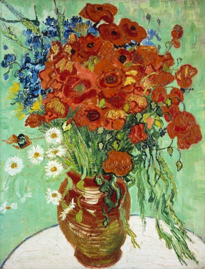 Jarrón con Acianos y Amapolas de Vincent van Gogh