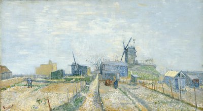 Huertos y el Molino de Blute-Fin en Montmartre de Vincent van Gogh