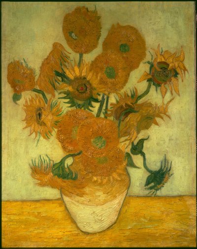 Catorce girasoles en un jarrón de Vincent van Gogh