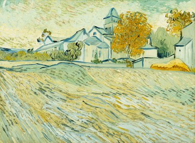 Vista del asilo y la capilla de Saint-Remy, 1889 de Vincent van Gogh