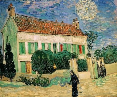 Casa blanca de noche. Junio 1890 de Vincent van Gogh