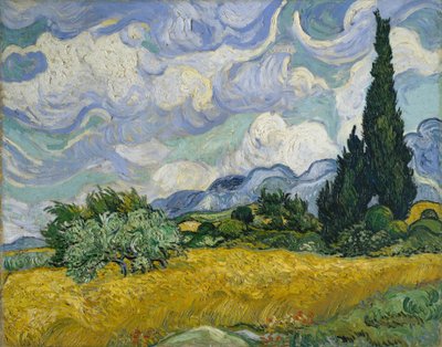 Campo de trigo con cipreses de Vincent van Gogh