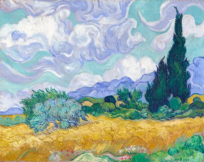 Campo de trigo con cipreses de Vincent van Gogh