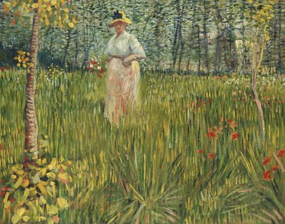 Mujer en un jardín, 1887 de Vincent van Gogh
