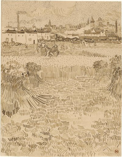 Arles. Vista desde los campos de trigo (1888) de Vincent van Gogh