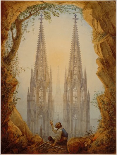 Visión de las torres completadas de Vincenz Statz