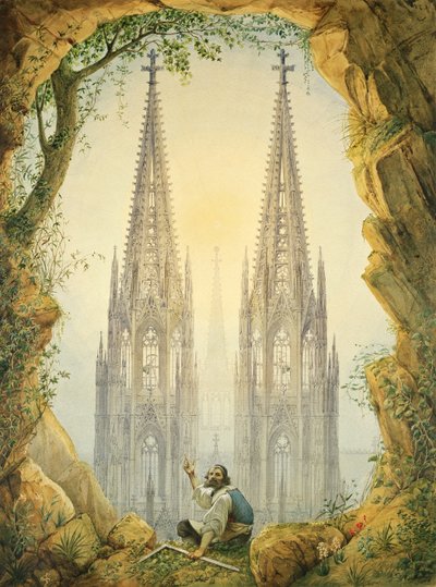 Visión de las agujas completadas de la catedral de Colonia, 1861 de Vincenz Statz