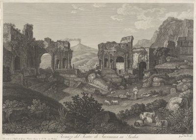 Teatro van Taormina Restos del teatro de Taormina en Sicilia (título sobre objeto) de Vincenzo Alloja