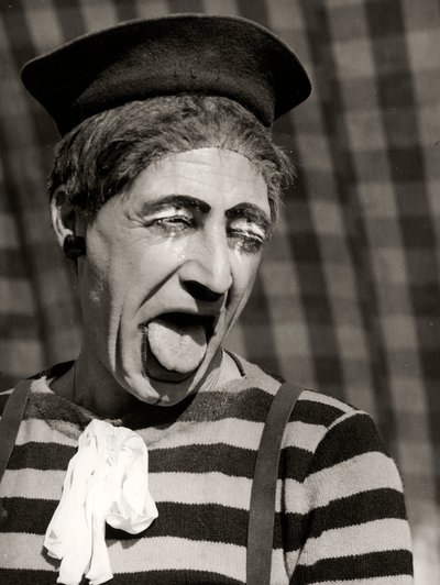 Retrato de un payaso, Italia, c.1950 (gelatina de plata) de Vincenzo Balocchi