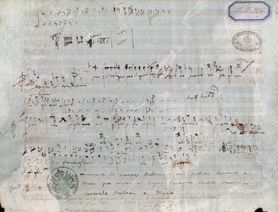 Página de partituras de El pirata, ópera de Vincenzo Bellini de Vincenzo Bellini