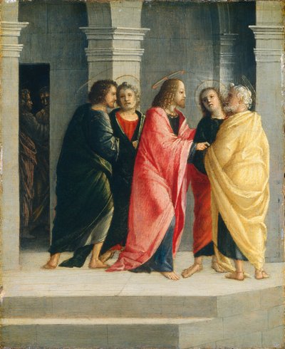 Cristo instruyendo a Pedro y Juan para preparar la Pascua de Vincenzo Civerchio