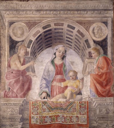 Madonna y el Niño con los santos Juan Bautista y Juan Evangelista, 1485 de Vincenzo Foppa