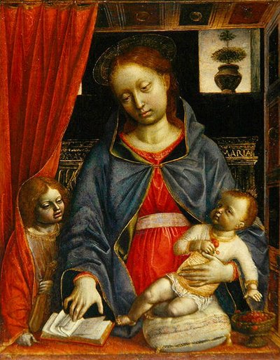Madonna y Niño con un ángel, c.1479 de Vincenzo Foppa