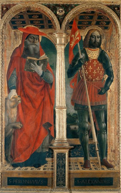 Santos Jerónimo y Alejandro. Políptico de Santa Maria delle Grazie de Vincenzo Foppa