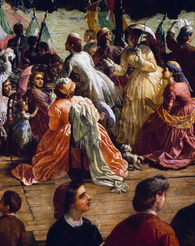 Vittorio Emanuele II en la inauguración del monumento a Dante en la Piazza della Signoria en Florencia en 1865, (detalle) de Vincenzo Giacomelli