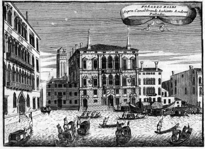 Venecia, Italia: Palazzo Balbi por el arquitecto Andrea Palladio en “Singolarita di Venezia” de Vincenzo Coronelli (1650-1718) de Vincenzo Maria Coronelli