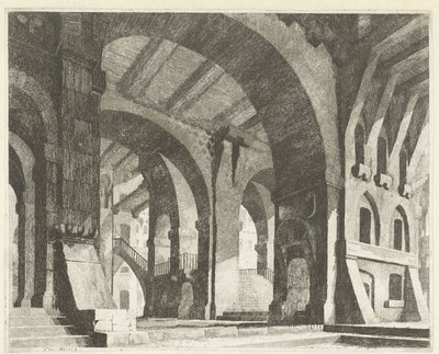 Espacio alto con arcos de medio punto Caprici di Scene Teatrali (título de la serie) de Vincenzo Mazzi