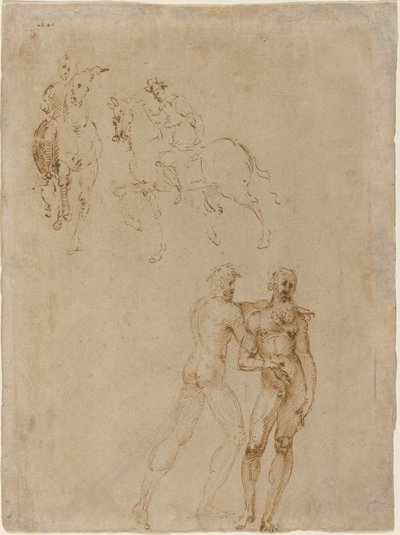 Dos Jinetes y Dos Desnudos Masculinos de Vincenzo Tamagni