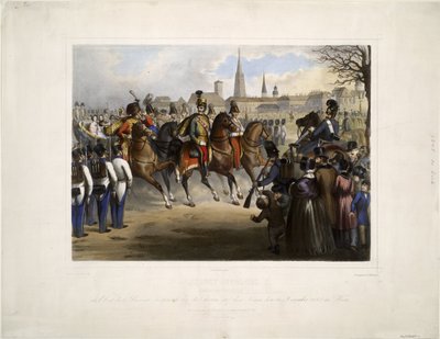 Nicolás I de Rusia como coronel en jefe del 9º Regimiento de Húsares Graf Nádasdy en el Glacis de Vinzenz Katzler