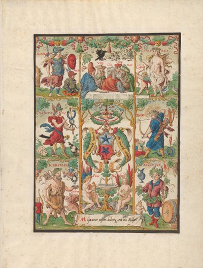 Alegoría Clásica con los brazos de los Ochsenfelder, mediados del siglo XVI de Virgil Solis