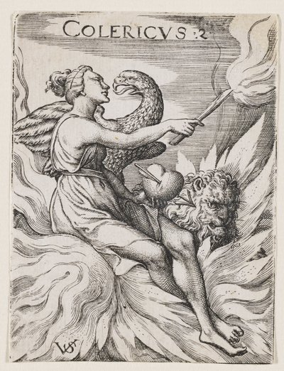 Temperamento colérico, c.1530-62 (grabado) de Virgilius the elder Solis