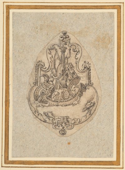 Diseño de un colgante que representa a Baco en el mar de Virgilius the elder Solis