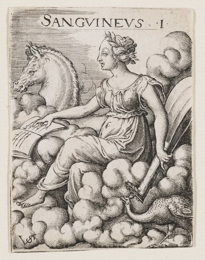 Temperamento Sanguinario, c.1530-62 (grabado) de Virgilius the elder Solis