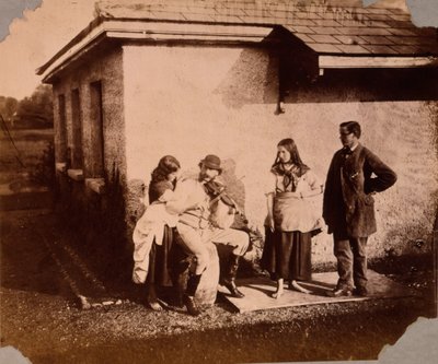 Niños escuchan a un hombre tocando el violín, c.1859-61 de Viscountess Hawarden