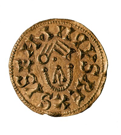 Tremissis (o triens) del Rey Sisenando, acuñado en Tarraco, España, siglo VII (moneda) de Visigothic