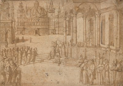 Según Carpaccio - La Presentación de la Virgen en el Templo c.1500-20 de Vittore Carpaccio