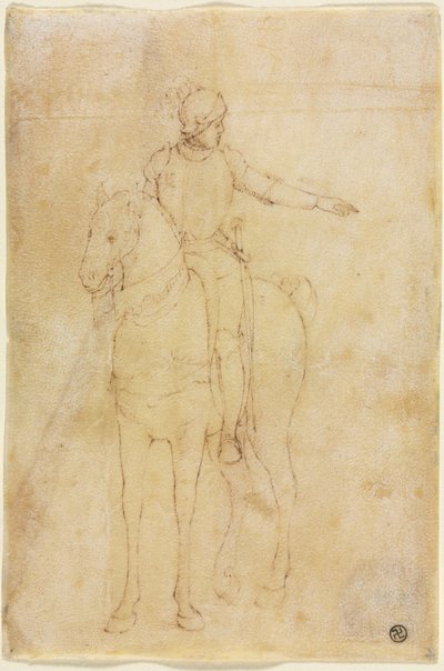 Figura armada a caballo, c. 1450 de Vittore Carpaccio