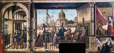 Llegada de los embajadores ingleses a la corte del rey de Bretaña (detalle) de Vittore Carpaccio
