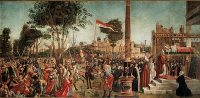 Ciclo de la vida de Santa Úrsula: el Martirio de los Peregrinos y el Funeral de Santa Úrsula de Vittore Carpaccio