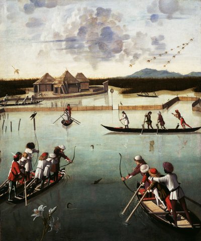 Caza en la laguna, c.1490-5 de Vittore Carpaccio