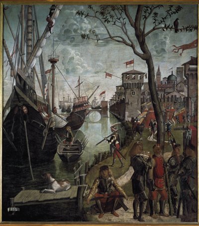 Leyenda de Santa Úrsula: la llegada de los peregrinos a Colonia de Vittore Carpaccio
