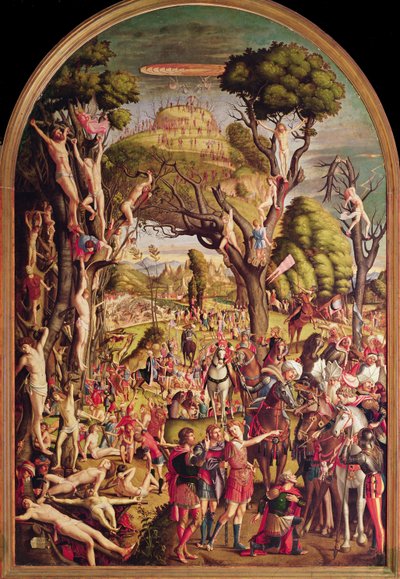 La Crucifixión y la Glorificación de los Diez Mil Mártires en el Monte Ararat de Vittore Carpaccio