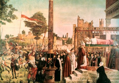 La leyenda de Santa Úrsula: Martirio y funeral de Santa Úrsula, 1493 de Vittore Carpaccio