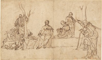 La Madonna y el Niño con santos en un paisaje (Sacra Conversazione) de Vittore Carpaccio