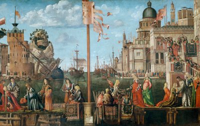 El Encuentro de Etherius y Úrsula y la Partida de los Peregrinos, del Ciclo de Santa Úrsula, originalmente en la Scuola di Sant
