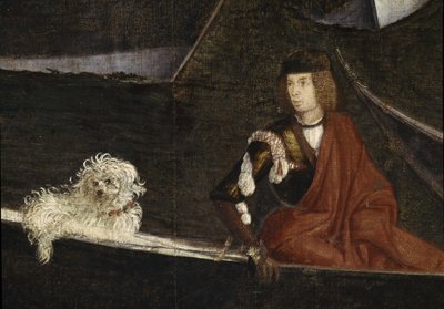 El Milagro de la Reliquia de la Santa Cruz en el Puente de Rialto". Detalle. Pintura de Vittore Scarpazza conocido como Vittore Carpaccio (1460-1525) de Vittore Carpaccio