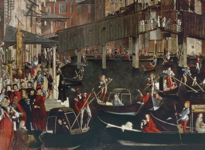 El Milagro de la Reliquia de la Verdadera Cruz en el Puente de Rialto de Vittore Carpaccio