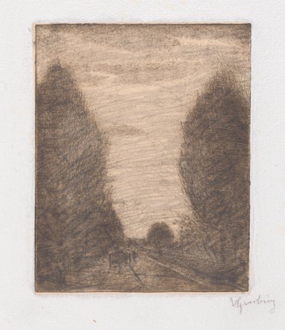 Paisaje boscoso con un carro de Vittore Grubicy