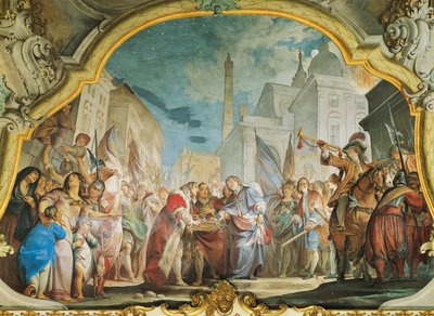 Fasti, familia Aldrovandi, fresco, Palacio Aldrovandi Montanari, Bolonia, Italia de Vittorio Maria Bigari