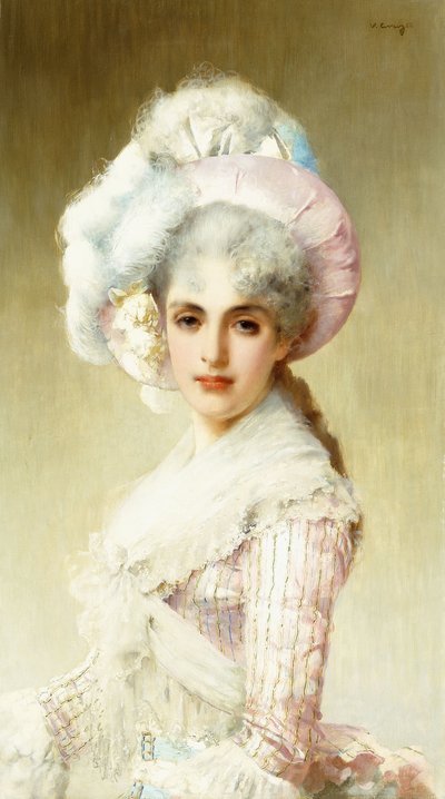 Dama elegante en rosa de Vittorio Matteo Corcos