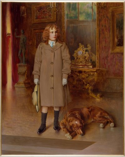 Memmi con el perro de Vittorio Matteo Corcos