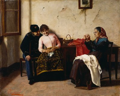 El pretendiente, de Vittorio Reggianini (1858-1938), óleo sobre lienzo, 65x59,5 cm de Vittorio Reggianini
