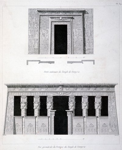 Un portal y andamio en el Templo de Tentyris, siglo XIX de Vivant Denon